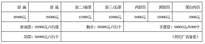 广告收费标准